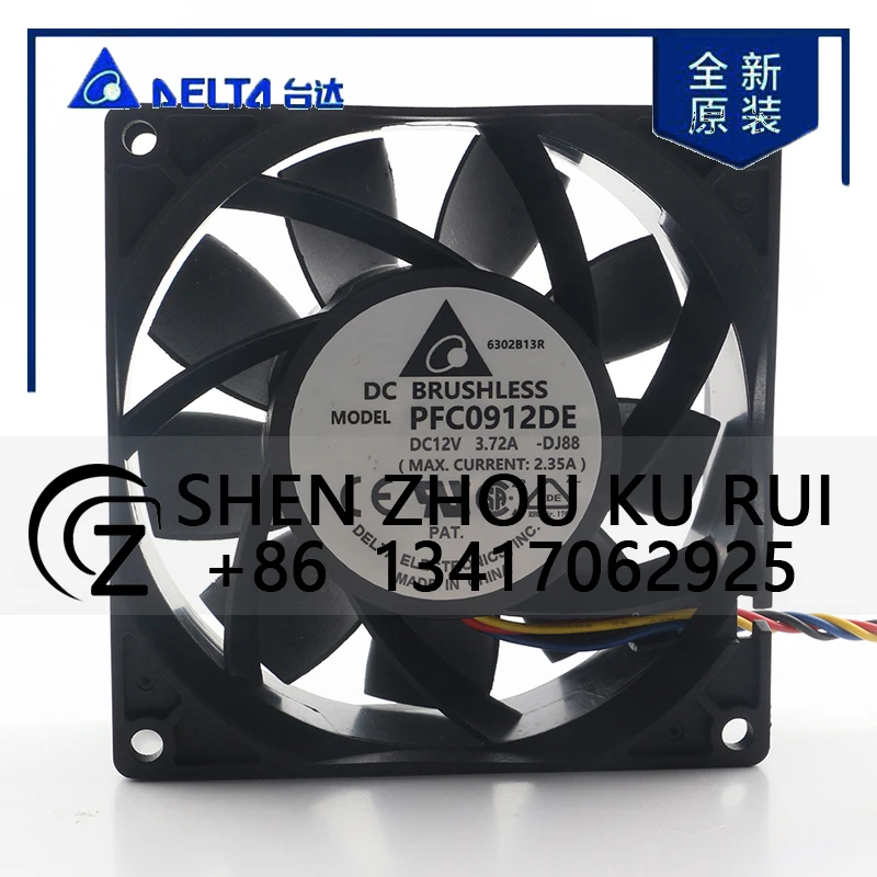 

Delta 5V 24V 48V DC 12V 3.72A AC EC 9038 90X90X38MM 9CM Brute Force Temperature Control Double Ball PFC0912DE-DJ88 Cooling Fan