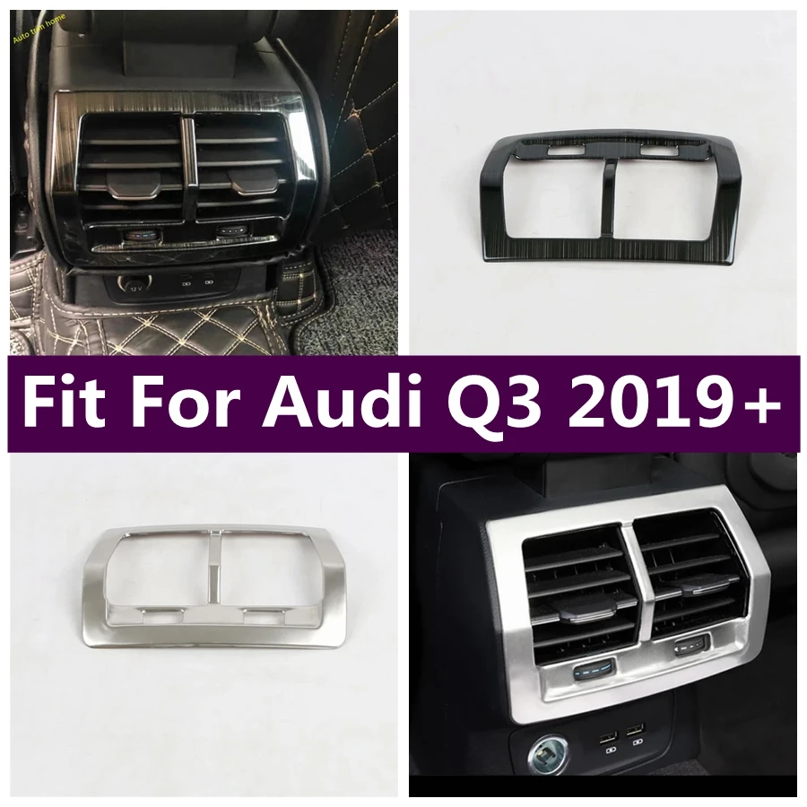 Rear Center Console Fresh Air Conditioning Outlet AC Vent Grille Decoration Frame Cover Trim For Audi Q3 2019 - 2022 Accessories