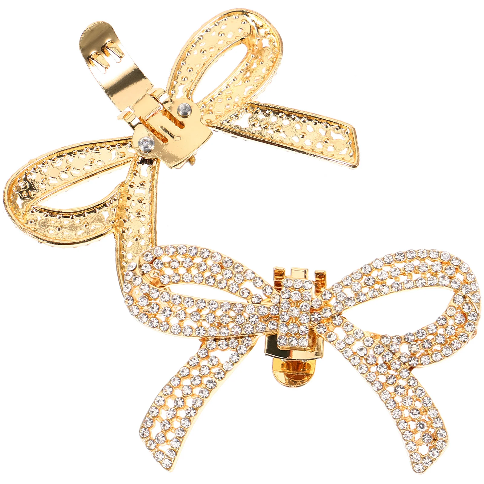 Removable Rhinestone Shoe Flower Accessories 1 Pair Golden Butterfly Decorative Clips for Wedding High Heels Shoe Buckles Charm