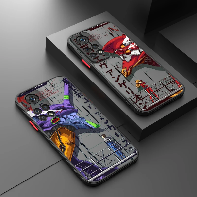 애니메이션 E-EVA-NGELION 일본 샤오미 레드미 노트 12 터보 스피드 11 10 9 프로 플러스 맥스 4G 5G 반투명 하드 폰 케이스 
