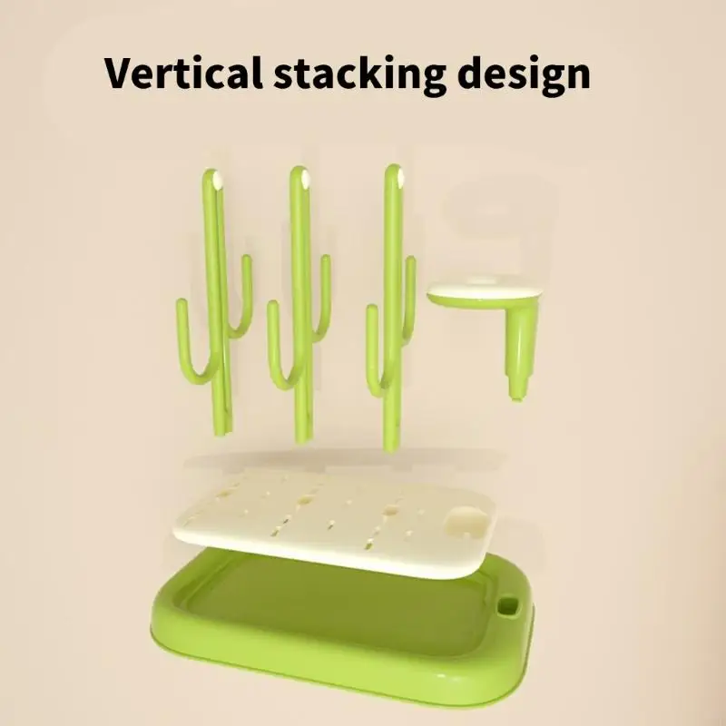 حامل تجفيف زجاجات الحليب البلاستيكية، ضروري للحضانة وتصريف المياه السريع