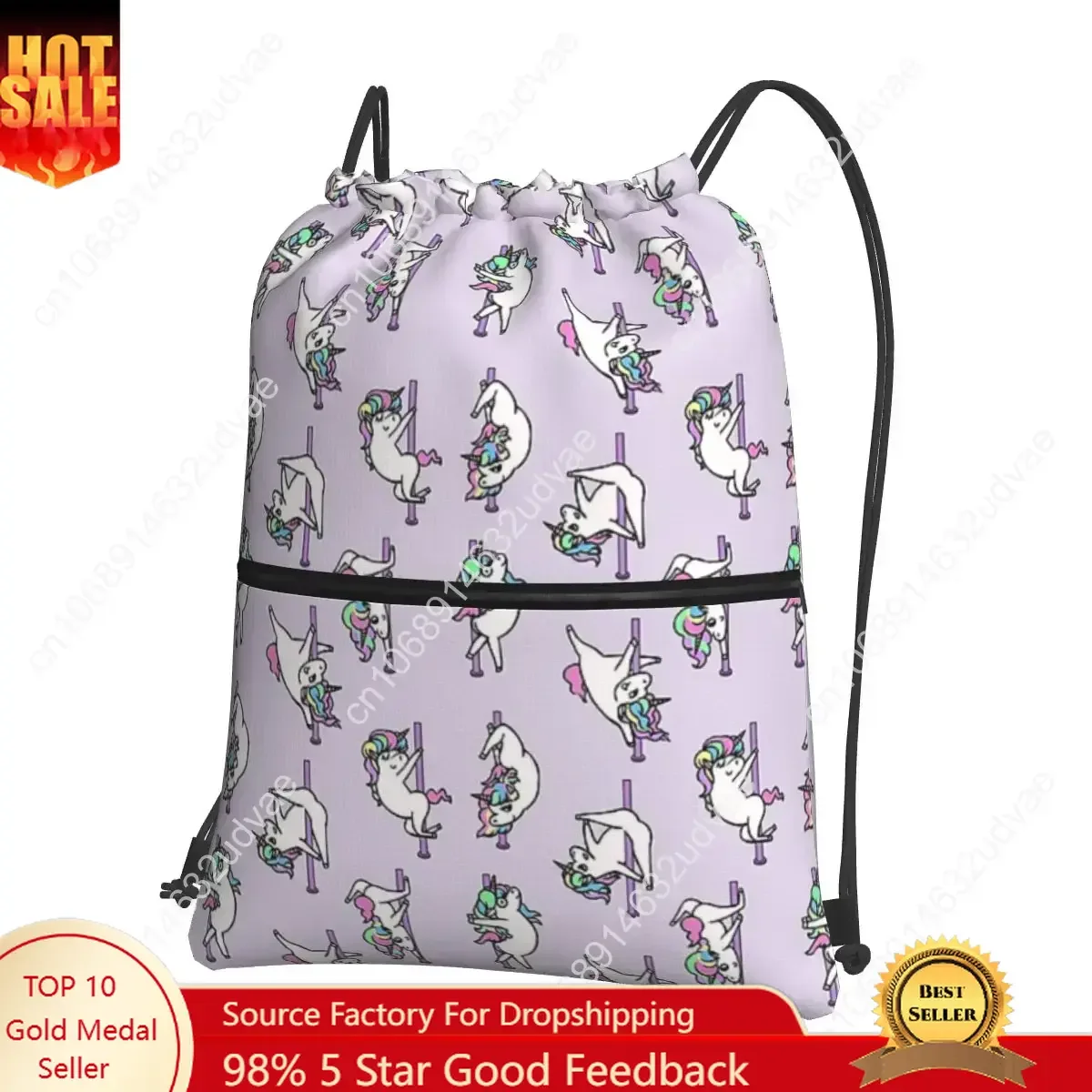 

Unicorn Pole Dancing Club Portable Backpacks Drawstring Bag Casual Drawstring Bundle Pocket Sundries Bags For School Students