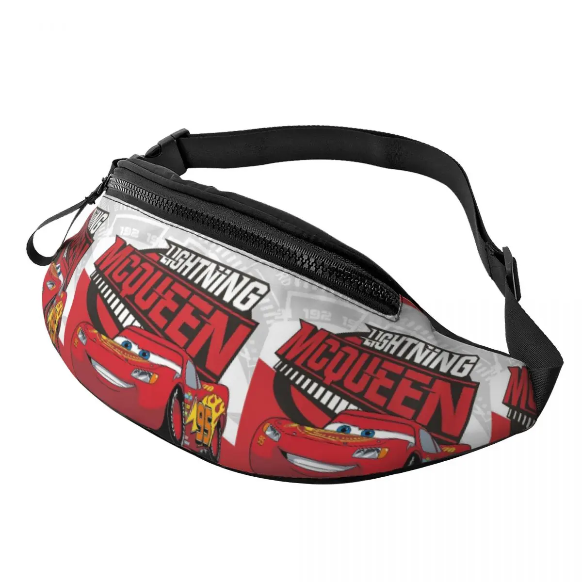 Custom Lightning Mcqueen Fanny Pack Men Women Cars Crossbody Waist Bag for Travel Cycling Phone Money Pouch