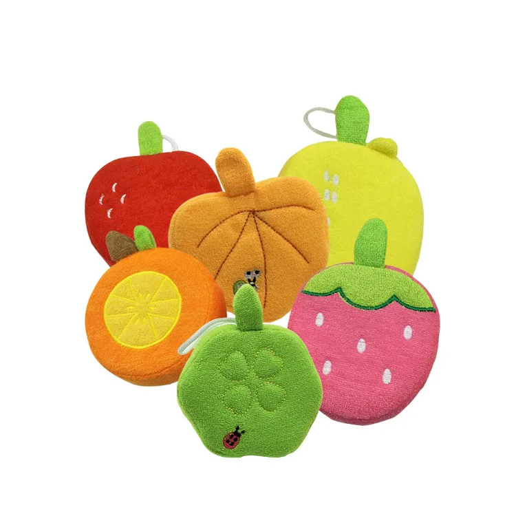 Creative Baby Bath Sponge Fruit Shaped Cute Body Cleaning Sponge Cartoon Bath Sponge Bath Children's Cleaning Accessories