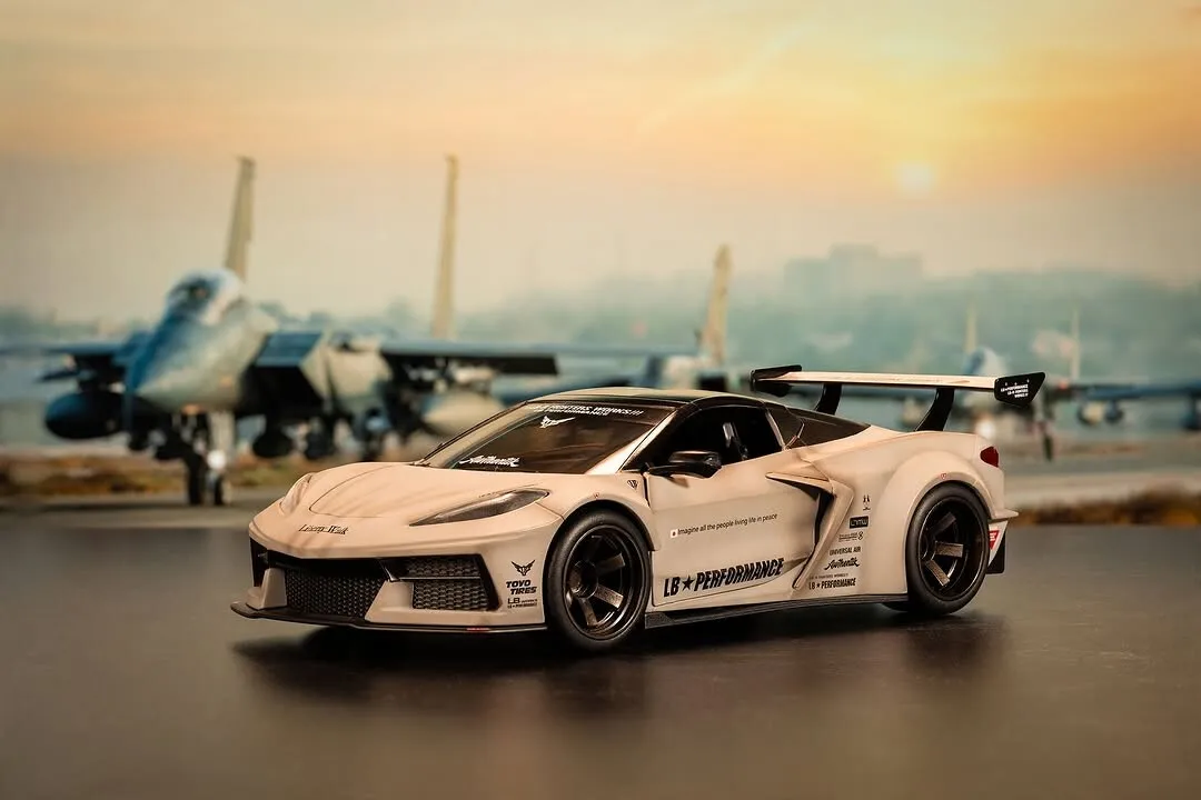 JADA Liberty Walk Corvette C8 Alloy Car Model Limited Edition Collection Gift Toy view 4