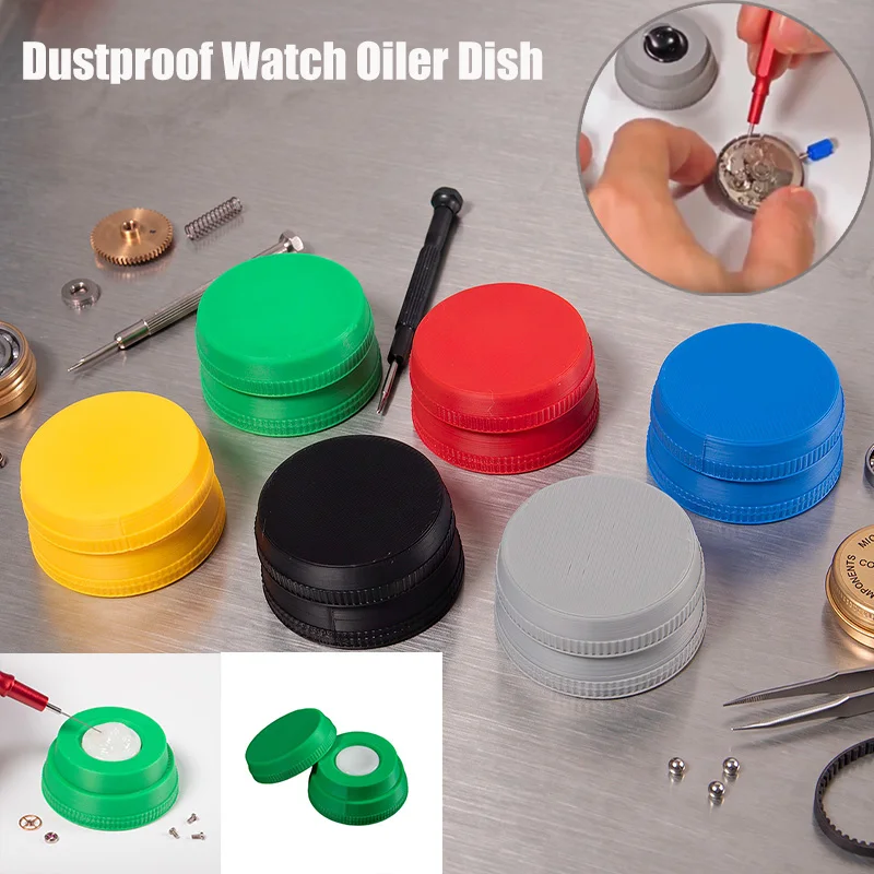 1 PC Watch Oil Dish Applicator Oil Cups Oiler Stand Watchmaker Immersion Tool Watch Repairing Accessory Oiler Storage Box
