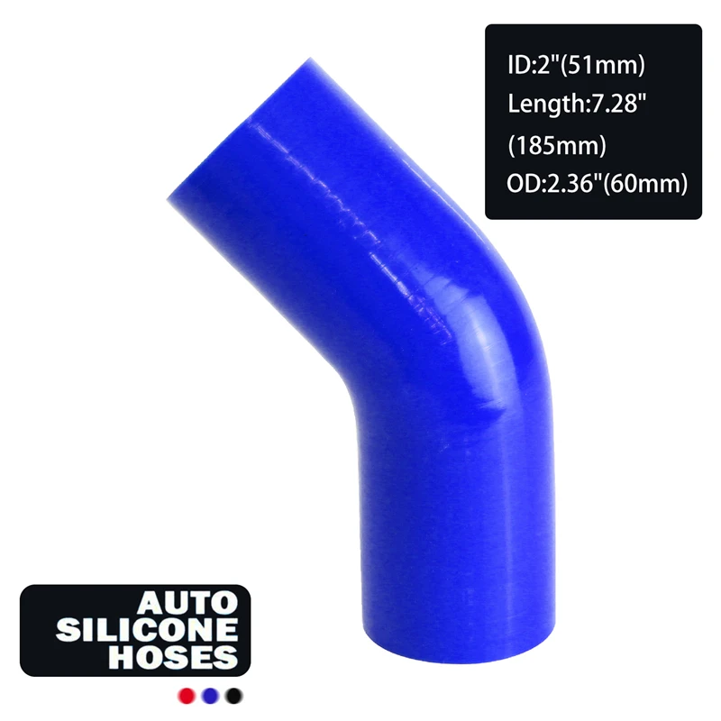 2'' ID 51mm Silicone Hose 45 Degree  Racing Elbow Coupler Intercooler hose