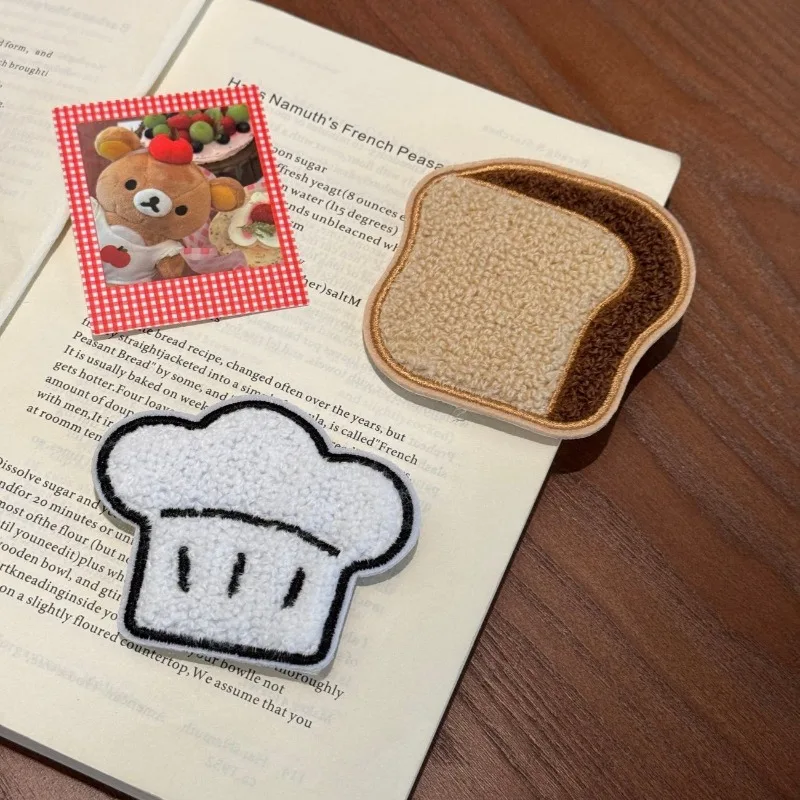 Cute Funny Bread Chef Hat Hair Velcro Sticker Cartoon Food Fringe Bangs Holder Girly Hair Arrangement Tool view 5