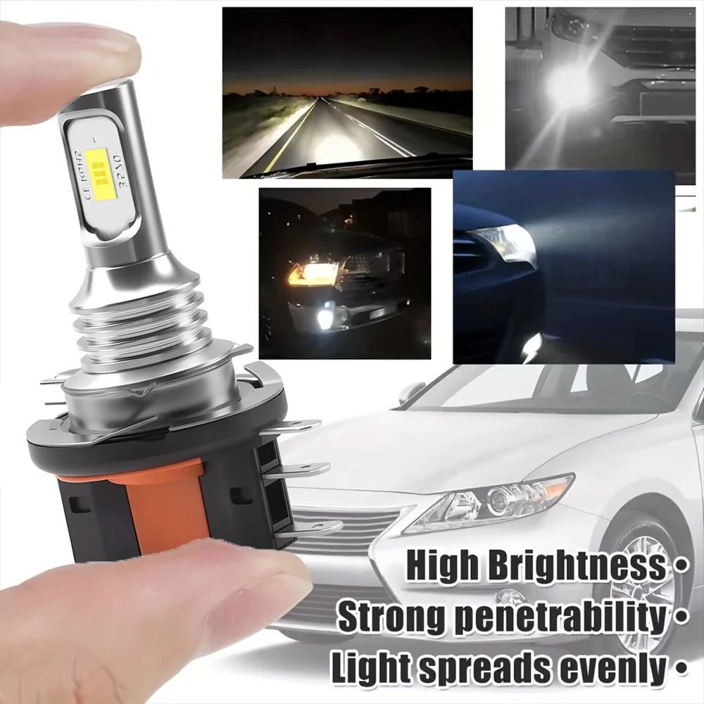 2 Buah H15 Bohlam Lampu Depan LED 20000LM Lampu Sorot Tinggi Hari Lampu Berkendara 3570 CSP Lampu Mobil Lampu Otomatis untuk VW Audi BMW Ford Mazda