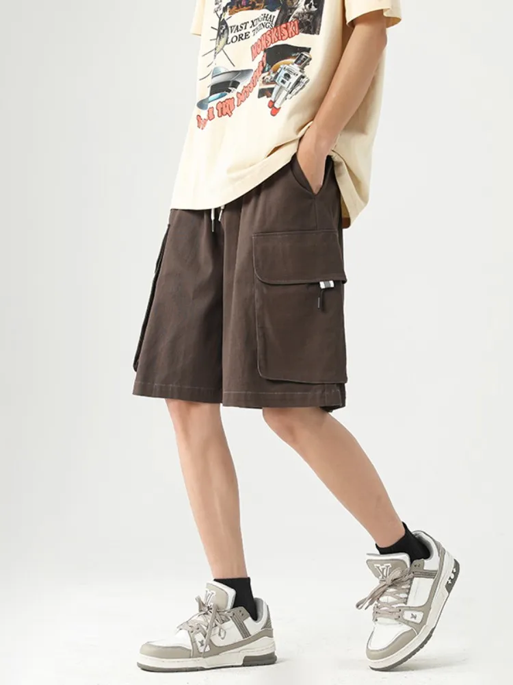 

Мужские летние тонкие быстросохнущие шорты-бриджи для работы, повседневные, свободного кроя, функциональные, дышащие, удобные, прямого силуэта