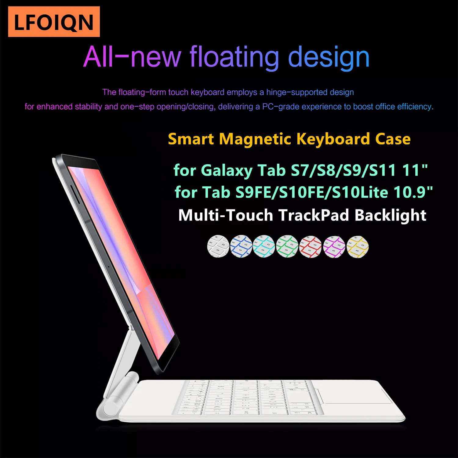 LFOIQN Magic Keyboard for Samsung Galaxy Tab S10 Lite 10.9 SM-X400 X406B X406F Case S8 S9 S10 FE 10.9 11 Smart Multi-touch Cover