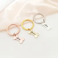 Customized name pet keychain Personalized dog Claw  keychain Custom Cat Dog Pet  Keyring Memory Jewelry