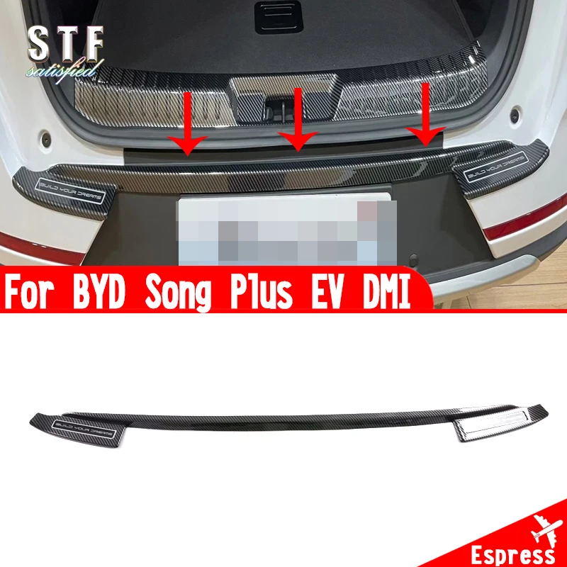 ABS Rear Bumper Sill Protector Car Accessories Stickers For BYD Song Plus EV DMI 2022 2023