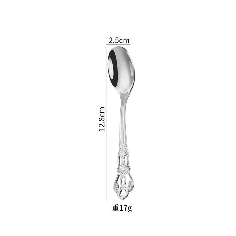

Stainless Steel Knife and Fork Spoon Steak Knife and Fork Western Food Tableware Embossed Palace Tableware suit