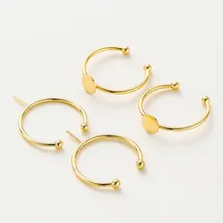 Lote de 5 unidades de anillos ajustables chapados en oro de 14K y 18K de 20mm con Base de anillo de Pin, componentes de fabricación de cuentas de perlas de joyería