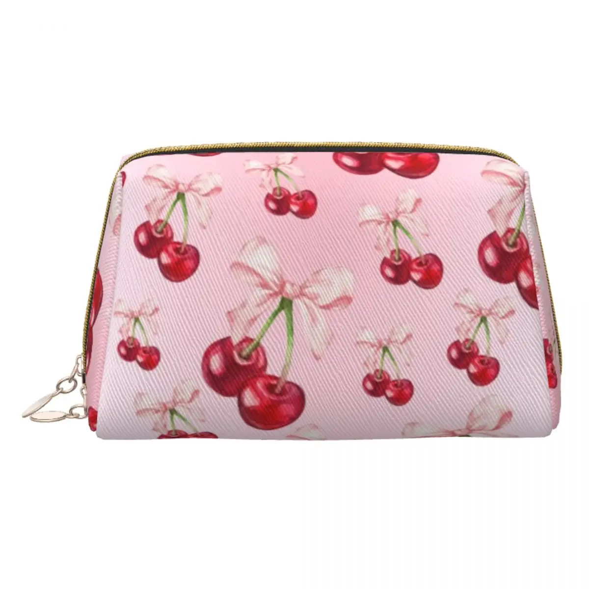 

Изысканная и стильная кожаная дорожная сумка для ухода за кожей Cherry Print, легкая и многофункциональная косметичка для хранения