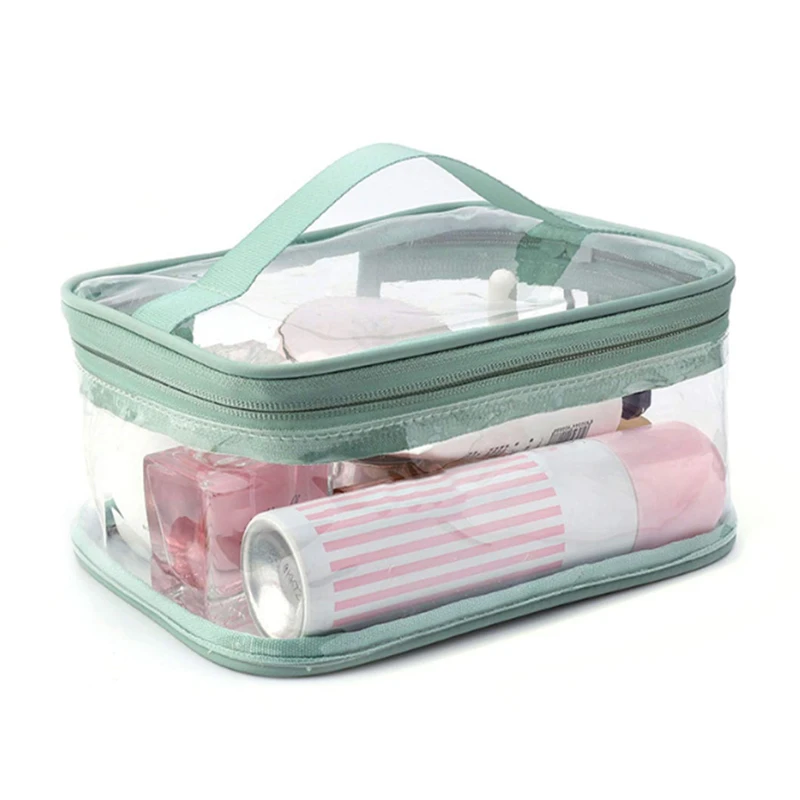 Women Makeup Bags Transparent Handheld Travel Wash Bags Female Waterproof Toiletries Storage Bag For Ladies