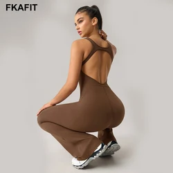 속이 빈 스포츠 점프 슈트 여성 훈련 요가 슈트 운동복 피트니스 Rompers 스트레치 운동 바디 슈트
