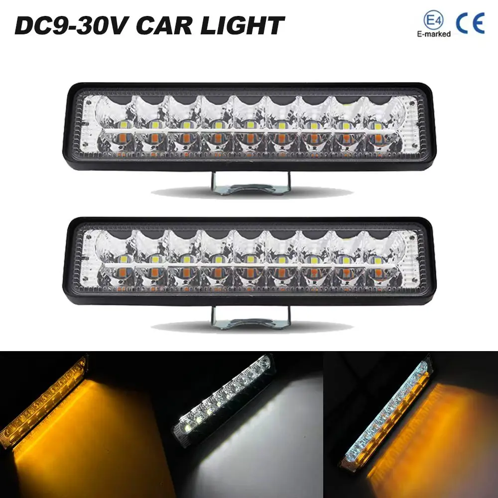 

18LEDs Car Light LED Bar 4x4OffRoad Working Bar White Amber Tractor Boat Trucks Excavator DC9-30v Led Combo Beam Car Accessories