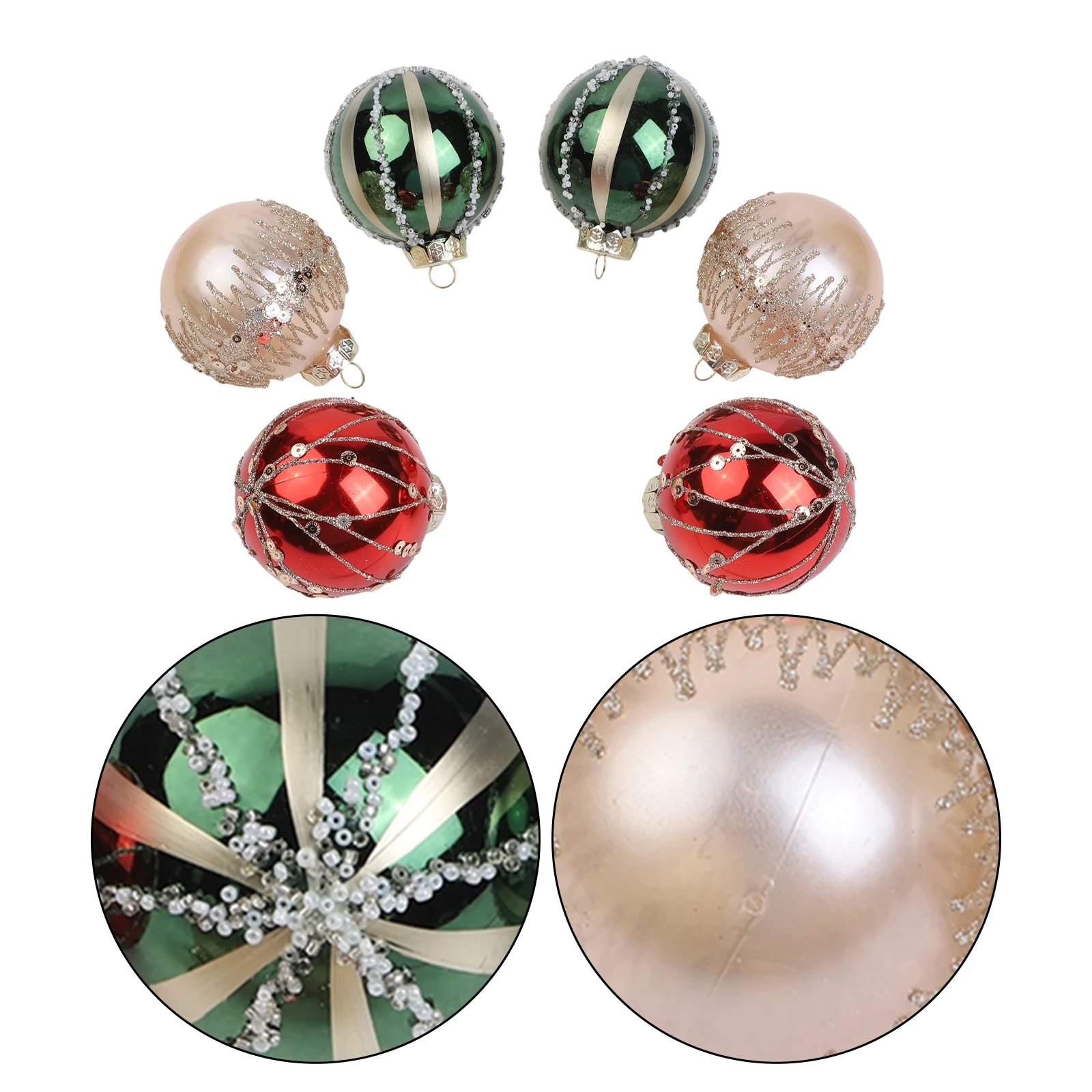 

Набор из 6 пластиковых елочных шаров-украшений с подвесными веревочками для праздников, свадеб, юбилеев и вечеринок