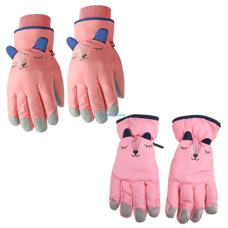 

11UE Winter Thermal Warm Snowboarding Ski Gloves Kids Waterproof Windproof Skiing Riding Breathable Cartoon Snow Mittens