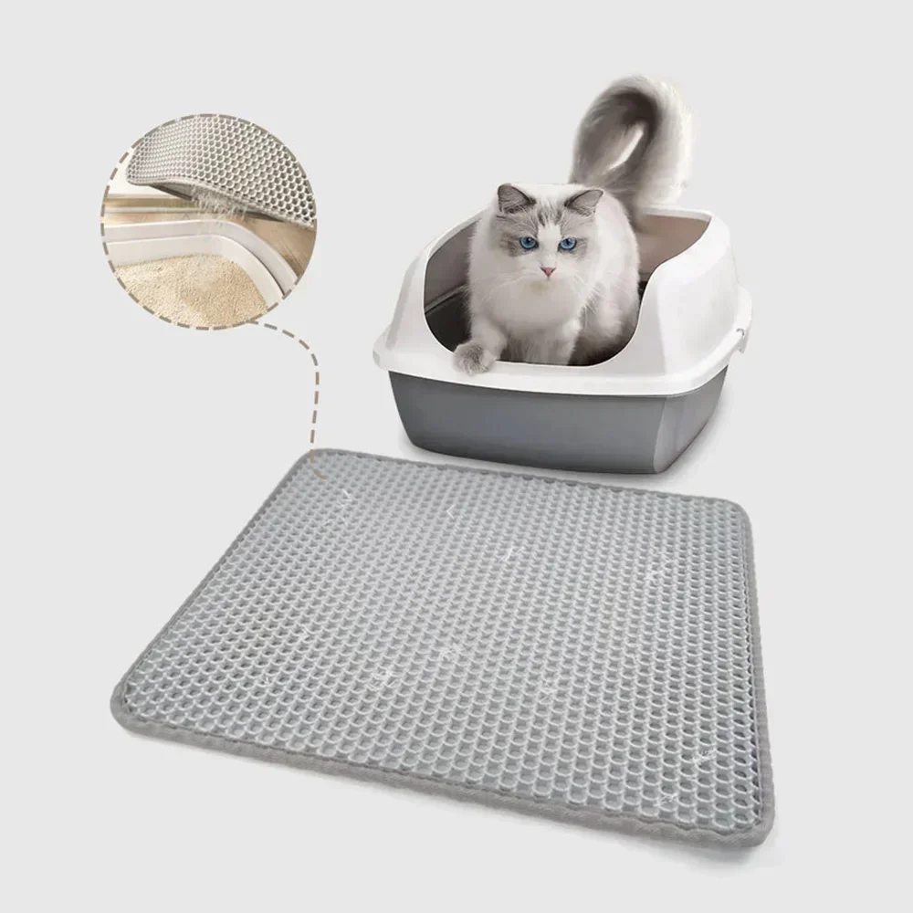 Estera impermeable de EVA de doble capa para caja de arena para gatos, almohadilla antideslizante para arena para gatos, alfombrilla de cama lavable, almohadilla limpia, Matunder The Cat Litter Box