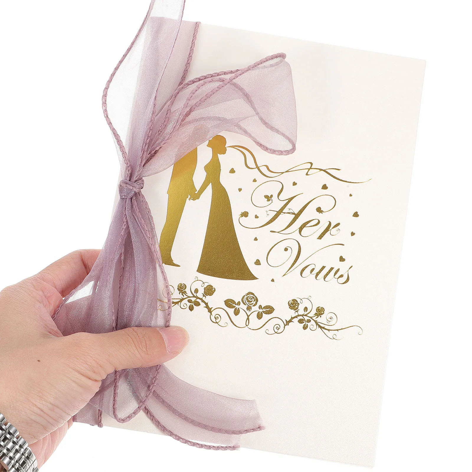 

2pcs Vow Books His Hers With Ribbon Wedding Ceremony Keepsake, Bridal Shower Gift, Officiant Vow Cards, Wedding Decor