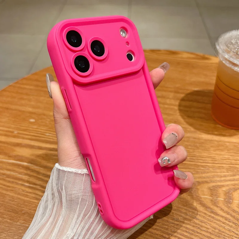 Bonbonfarbene Weiche Hülle für iPhone 18 Pro Max 17e 18 17 16 15 14 13 12 Pro Max 17 Pro 16e Stoßfeste Silikon-Handyhülle Fundas – Detail 14