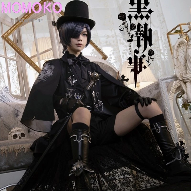 

Anime Black Butler Kuroshitsuji Ciel Cosplay Ciel Phantomhive Costume 15th Anniversary Black Suits Cosplay