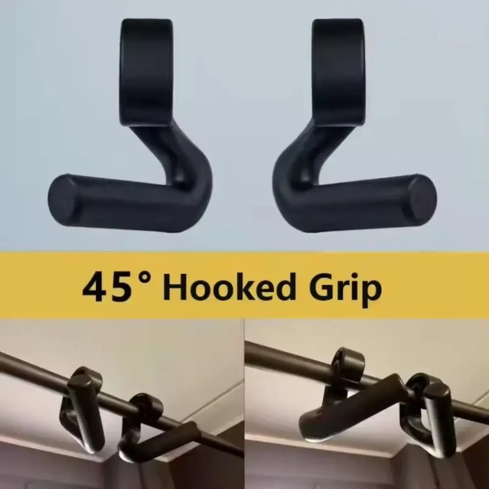 

1 Pair Hook Type Fitness Grip Handle 45° Non-slip Gym Sport Handle Easy To Grip Multifunctional Weightlifting Grip Handle