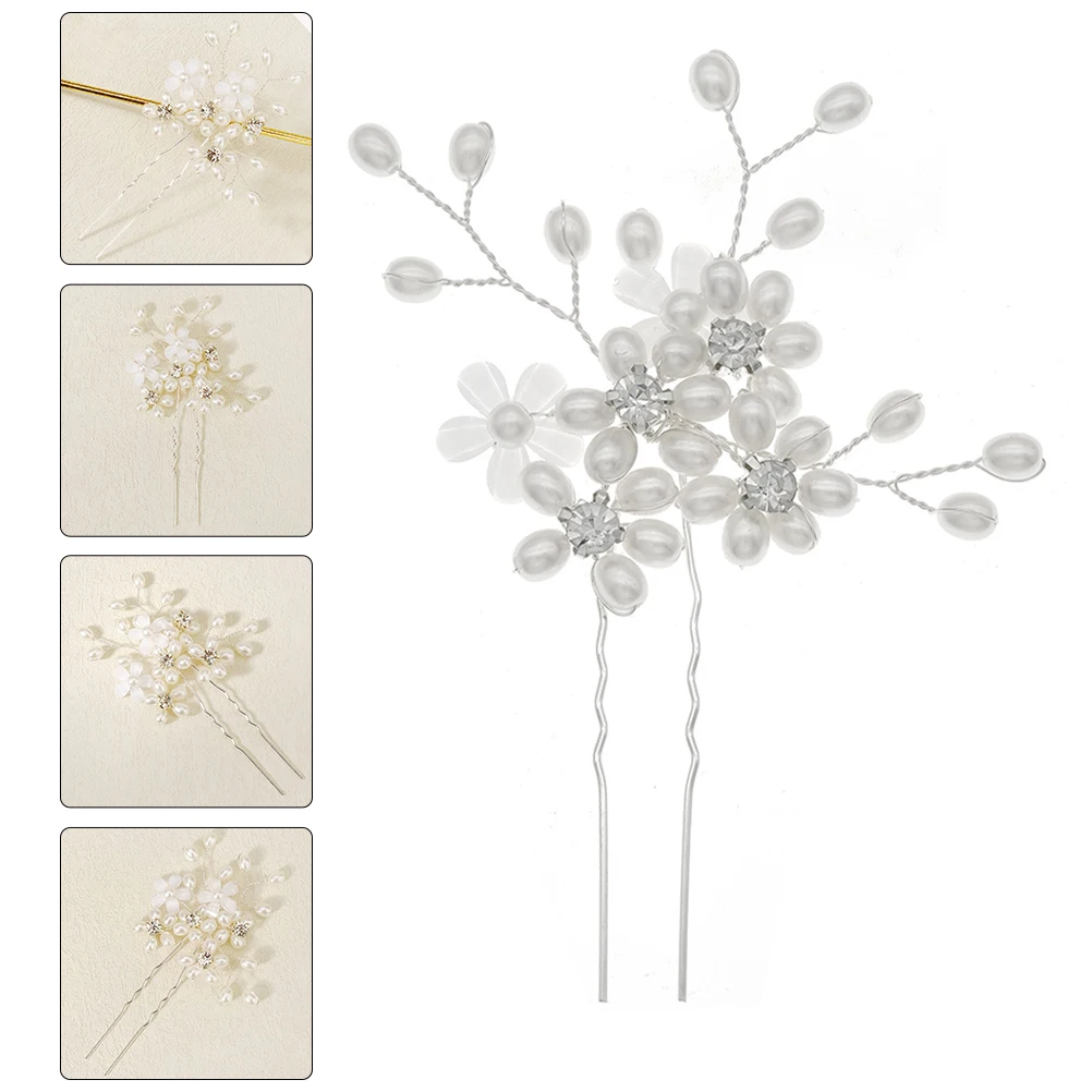 

Элегантная заколка для волос со стразами и жемчугом U-образный свадебный головной убор, аксессуары для невесты, прическа для женщин, украшение для подружки невесты, булочка