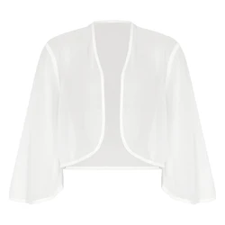 Elegante Cardigan Bolero a maniche lunghe in Chiffon da donna avvolge scialli copricostume da donna tinta unita da sposa mantella avvolgente Corp top