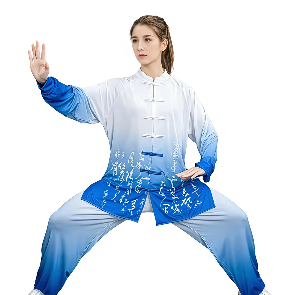 Women Silk Satin Chinese Tai Chi Suit Female Kung Fu Wushu Martial Arts Uniform Wing Chun Jacket Pant Oriental Exercise Clothing