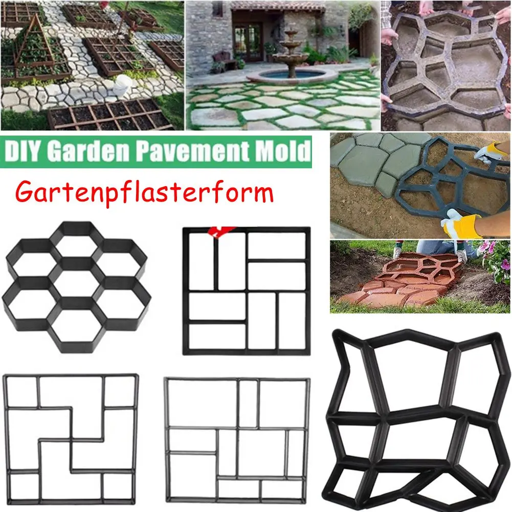 7 stylów DIY Garden Yard Paving Mold Walkway Mold Pathway Pavement Mold Path Walk Maker Beton Stepping Cegła Stone Road Mold