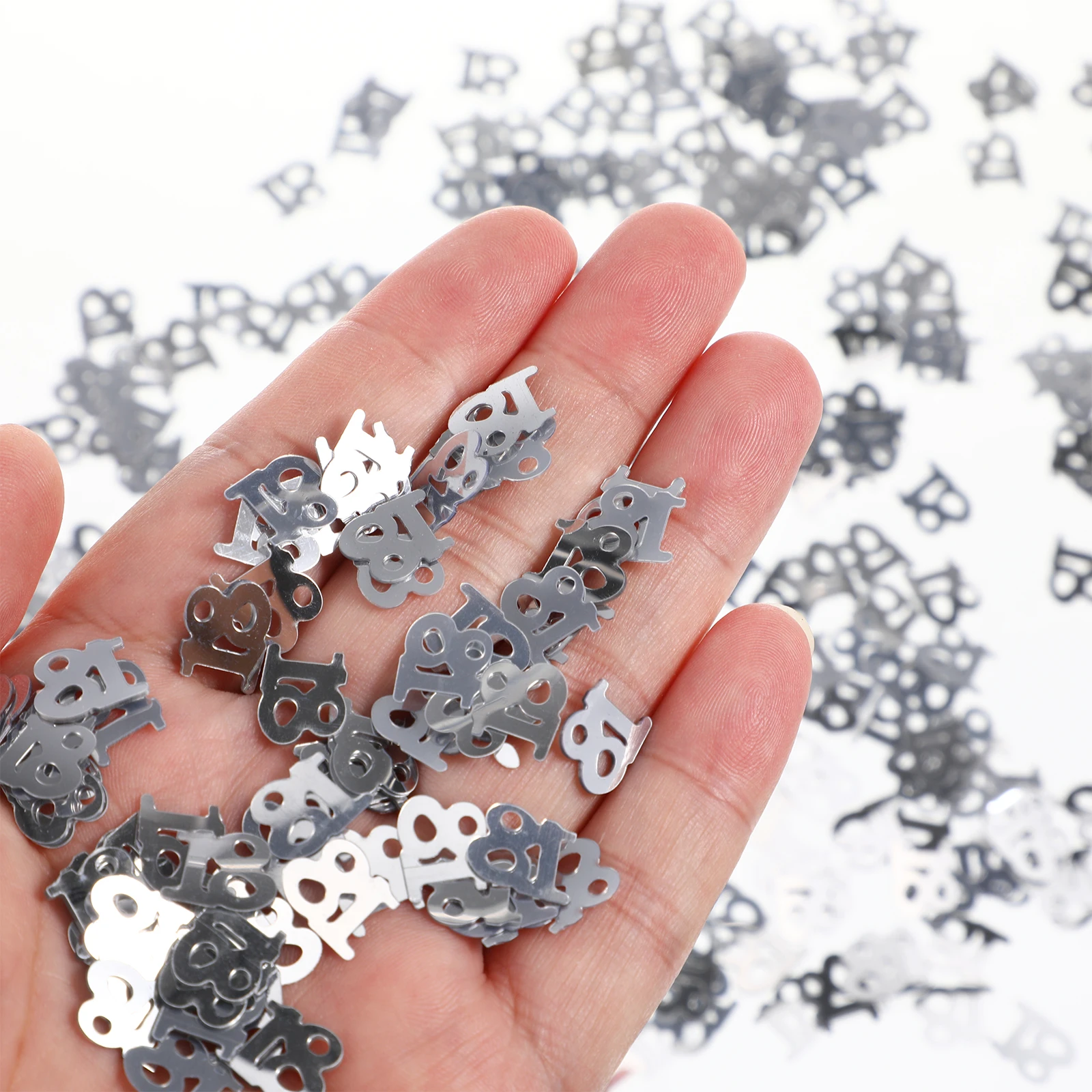 

600pc Birthday Confetti Pink Monochrome Number Design Shiny Plastic Table Decor For Wedding Party Festival Decoration Glitter