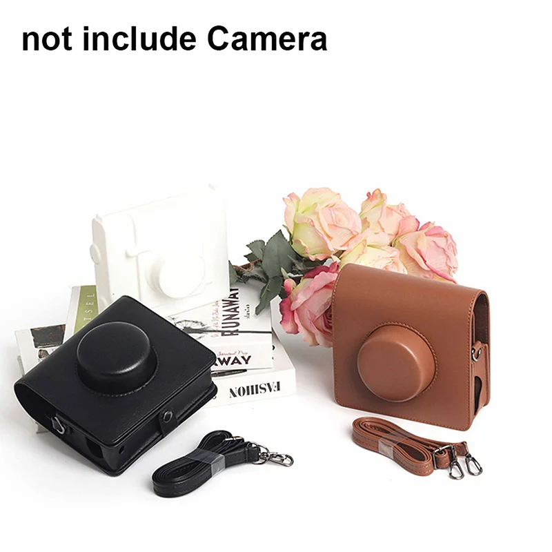 ل Instax واسعة Evo كاميرا ريترو حقيبة كاميرا واقية غطاء جلد PU مع حزام الكتف تخزين حقيبة واقية
