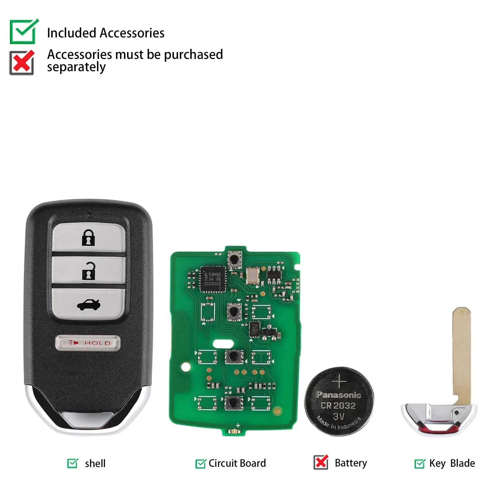 AUTEL IKEYHD004AL Hon-da 4 أزرار مفتاح ذكي عالمي 5 قطعة/الوحدة