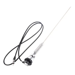 Universal Car Roof Mount Mast Antenna Fender Radio AM/FM  Signal Aerial Amplified Antenna Spring Soft Rod 180°Swivel