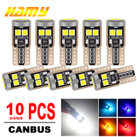 2/4/6/8/10/20 PCS T10 W5W LED Bulb Canbus Car Interior Dome Door Glove Box Trunk License Plate Lights 12V 6SMD 400LM 6500K White