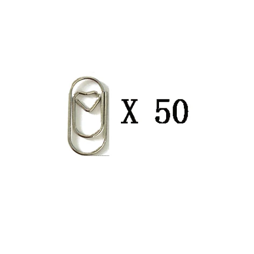 Kit 50 Stück Mini-Herzklammern aus Metall für Bürobedarf, Büroklammer – Detail 10