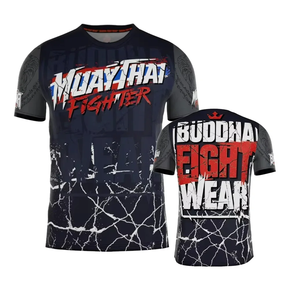 

Men's Sports Fitness Tops 2025 New Fighting Boxing Suit Summer Hot Sale Men's T-shirt Loose Breathable 3D Printed Short Sleeve
