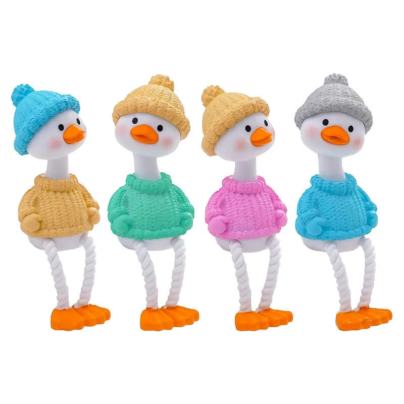 Cute Long Leg Duck Ornament Mini Desk Decor Car Dashboard Figurine Home Decorative Gift