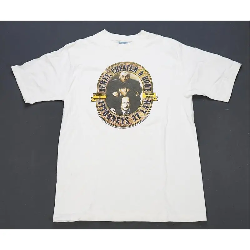 Rare VTG trois Stooges Dewey Cheatem & Howe avocat au droit 1997 t-shirt années 90 L