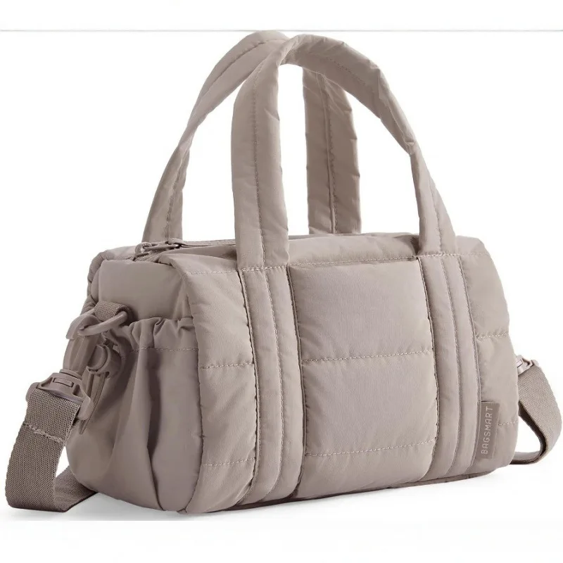 

1pcs Women's Puffer Tote Bag Lightweight Waterproof Nylon Duffel Bag with Handles and Crossbody Strap