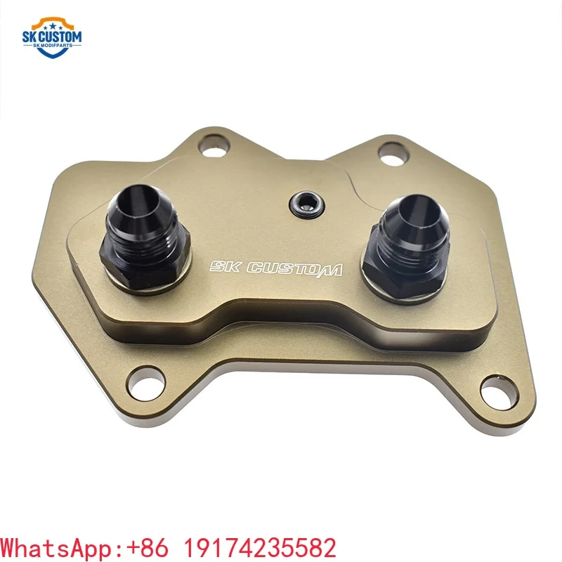 Aluminum EA113 Engine Oil Cooler Adapter Plates For Vw Golf-R MK5 MK6 2.0T