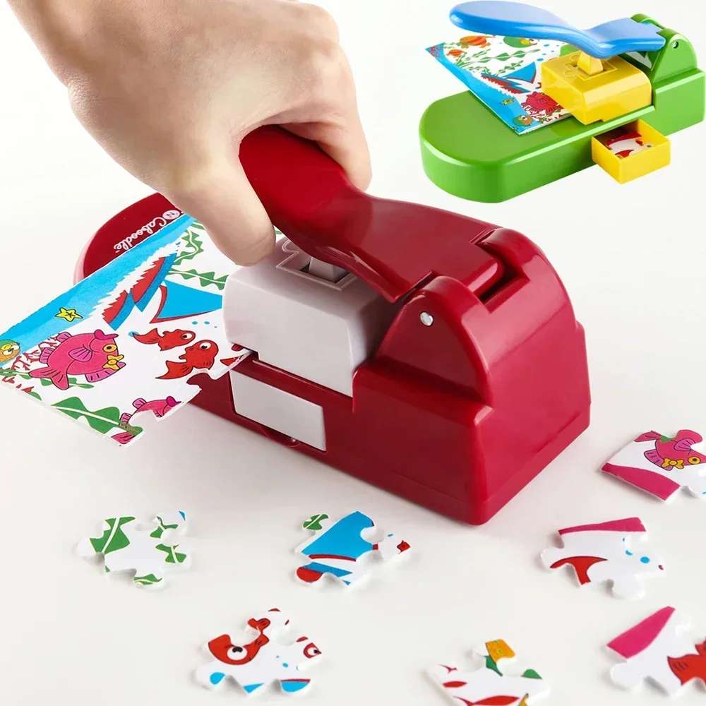 Puzzle-Herstellungsmaschine, rot/grün, kreativer Bild-Fotoschneider, Puzzle-Maker für 10,2 x 15,2 cm große Puzzles, Kinder, DIY, handgefertigtes Spielzeug-Werkzeug
