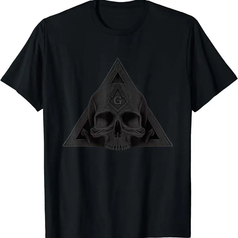 NEW LIMITED Dark Master Mason Skull Square & Compass Freemason, Masonic T-Shirt