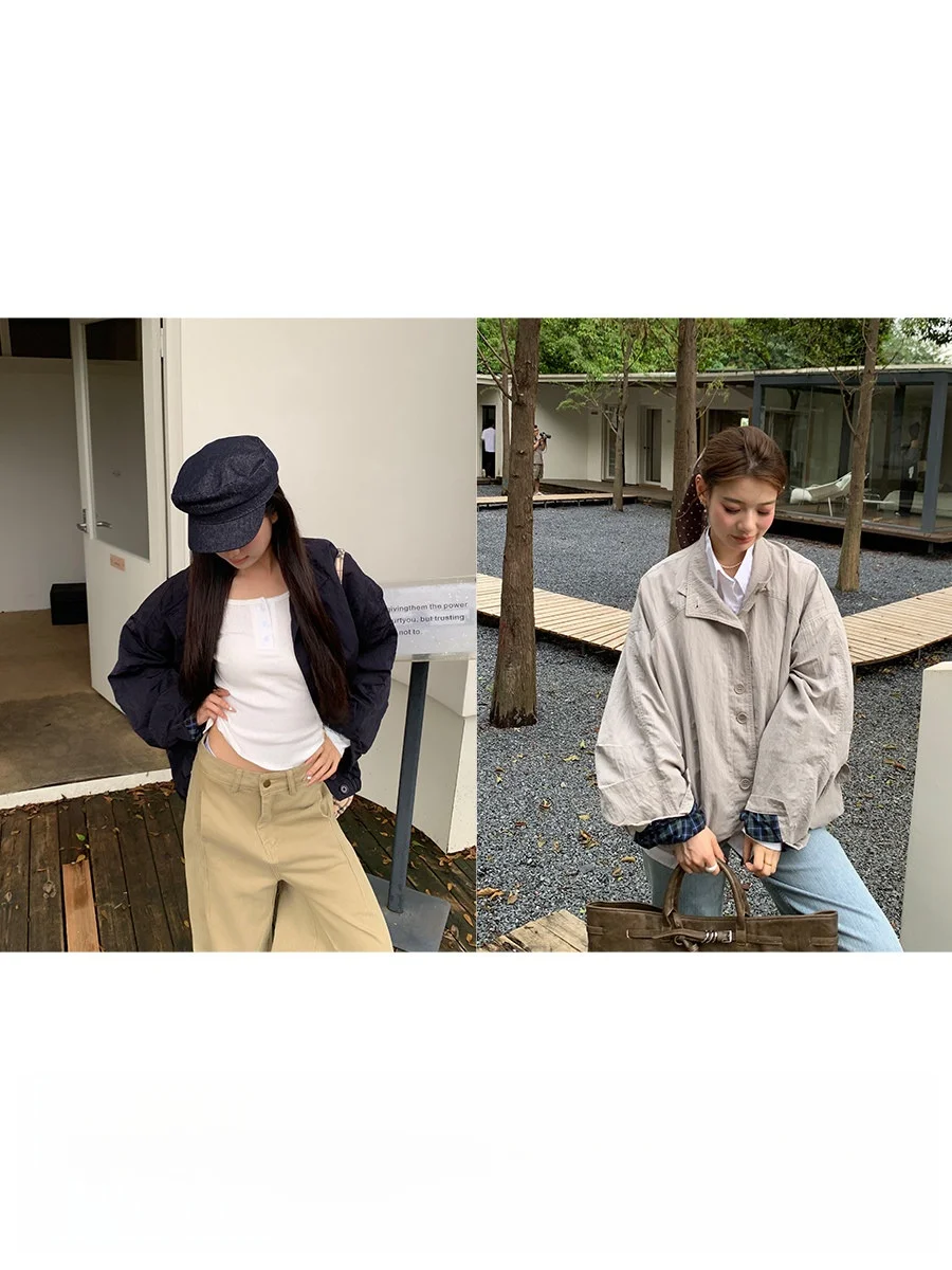 

Простая повседневная куртка оранжевого цвета с принтом «Апельсиновое дерево», свободного кроя, винтажная, осенняя, женская, модная, теплая, из нейлона и полиэстера, на молнии, длинная