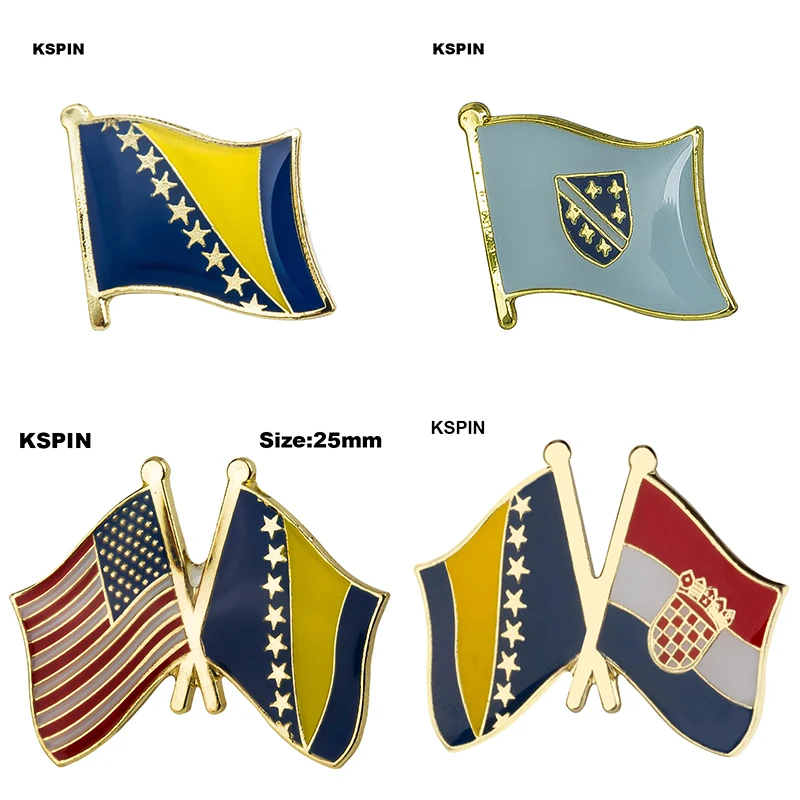 Bosnia Rozet metalowa Chapas metalowa szpilka ikona plecak broszka dla kobiet/mężczyzn