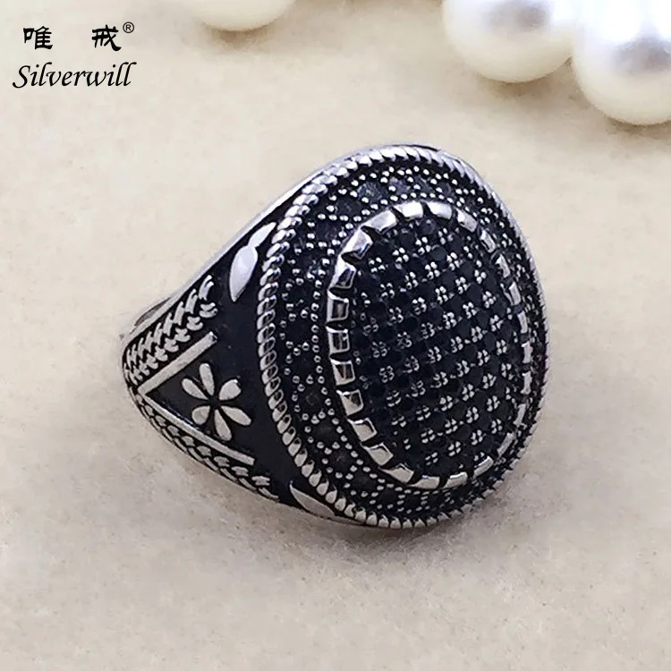 

China Jewelry Manufacturer 925 Tai Silver Jewelry Micro Pave Ring Men